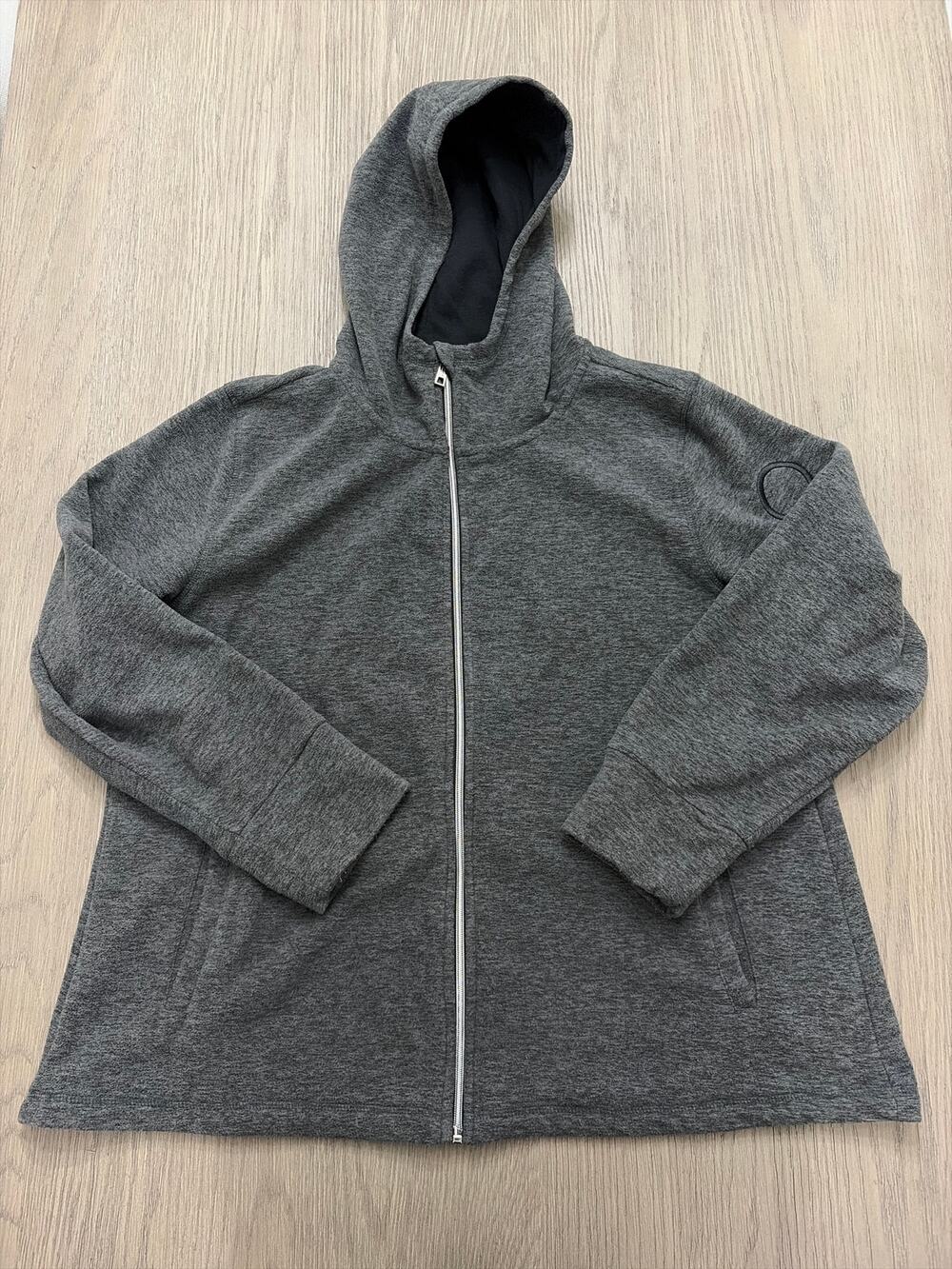 Calvin Klein Performance Gray Zip Hoodie Women’s 2X Logo Sleeve Full Zip Jacket